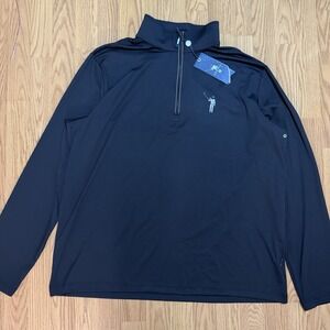 William Murray Chip Shot Mens XXL 1/4 Zip Pullover Black  Performance Golf